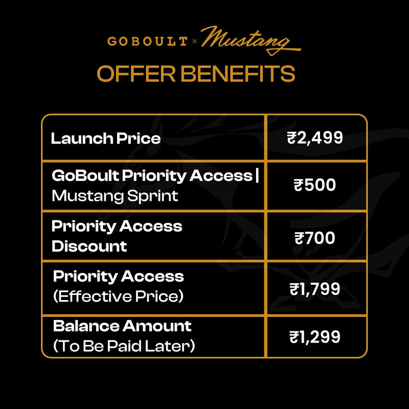 GoBoult Priority Access | Mustang Sprint Turbo Yellow