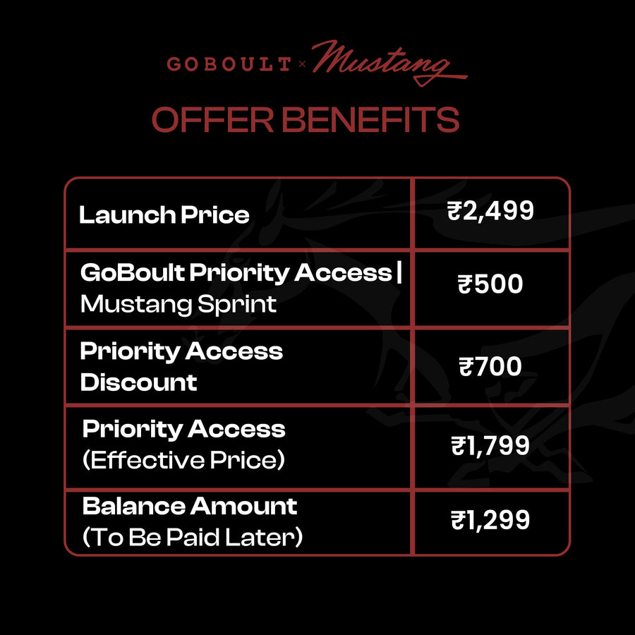 GoBoult Priority Access | Mustang Sprint Blaze Red