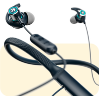 Black wireless neckband earphones