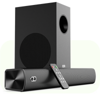 GoBoult's home audio with subwoofer, speaker, and remote control 