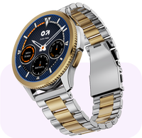 Smartwatch with silver & gold metal chain