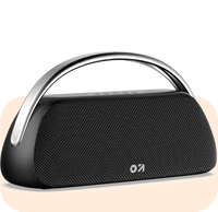 Black portable bluetooth speaker for travel & parties