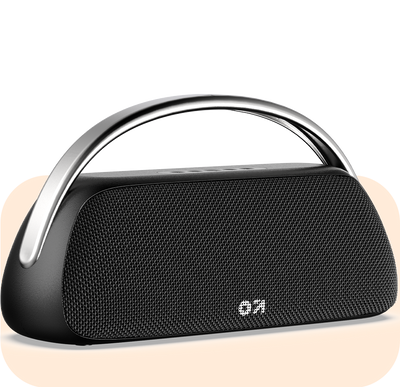 Black portable bluetooth speaker for travel & parties